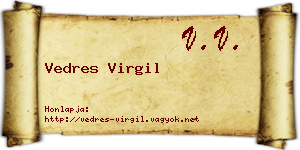 Vedres Virgil névjegykártya